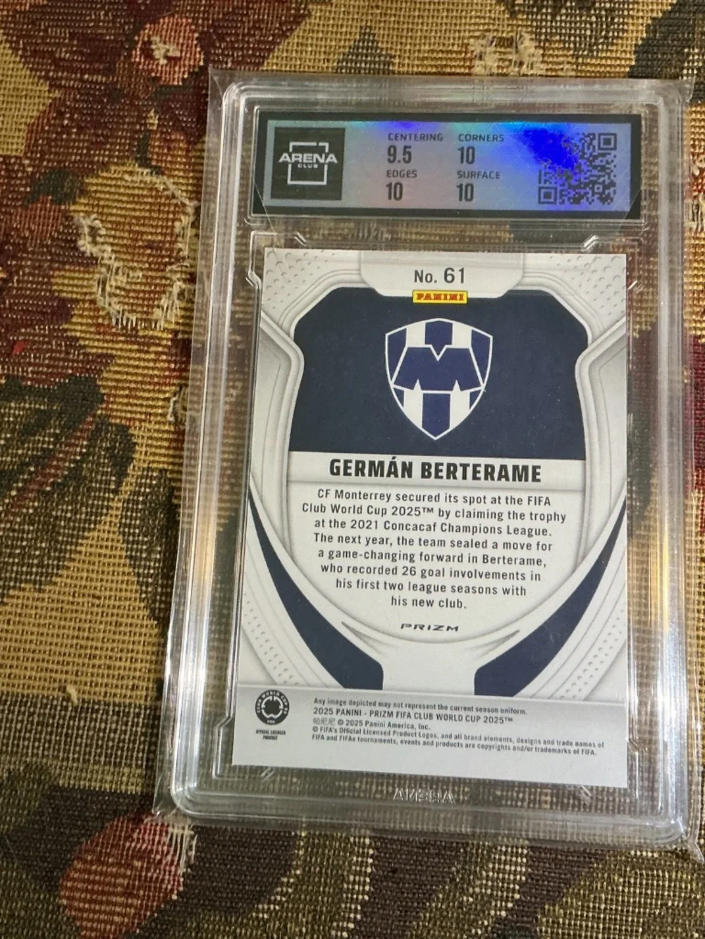 2025 Panini Prizm FIFA Club World Cup Germán Berterame #61 Seismic Arena 10